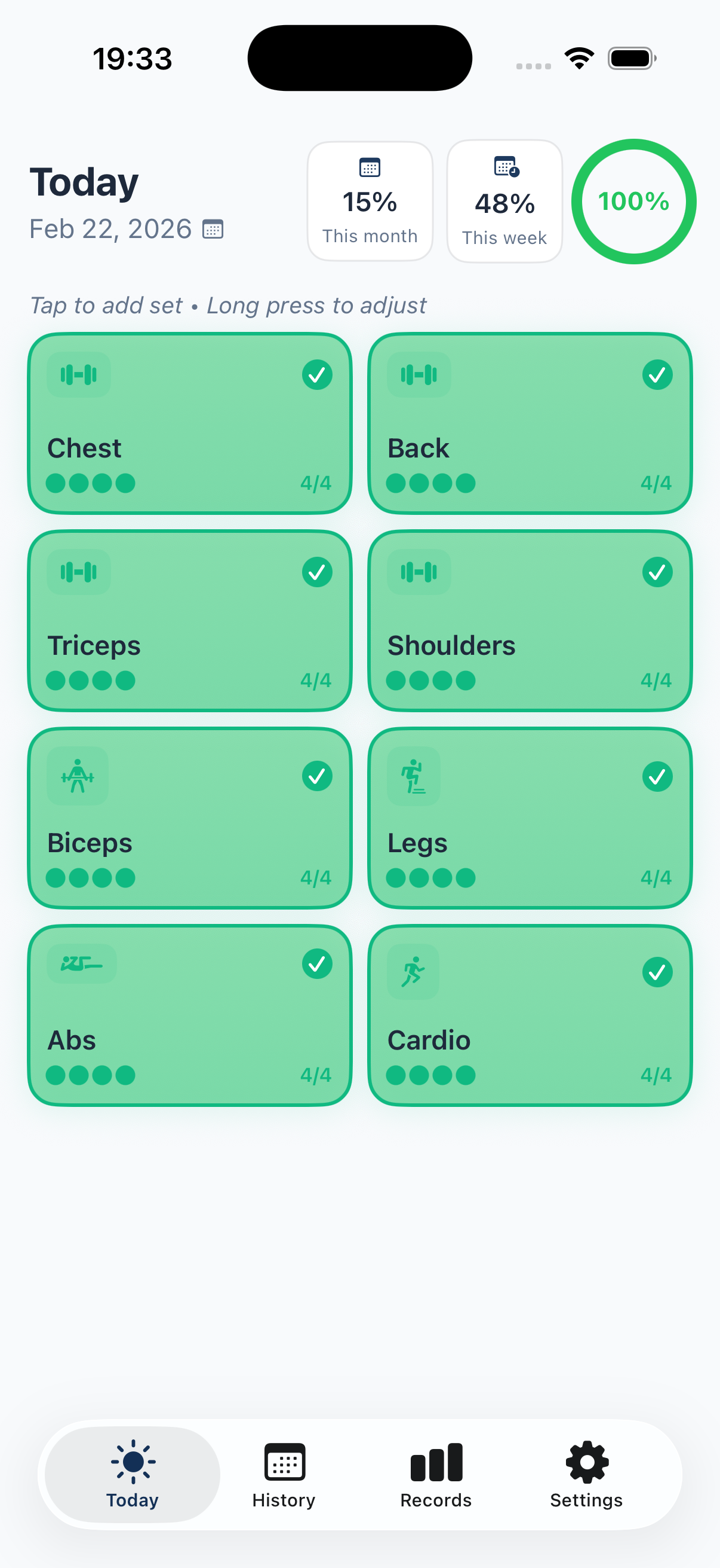 Stackrep Fitness app screenshot